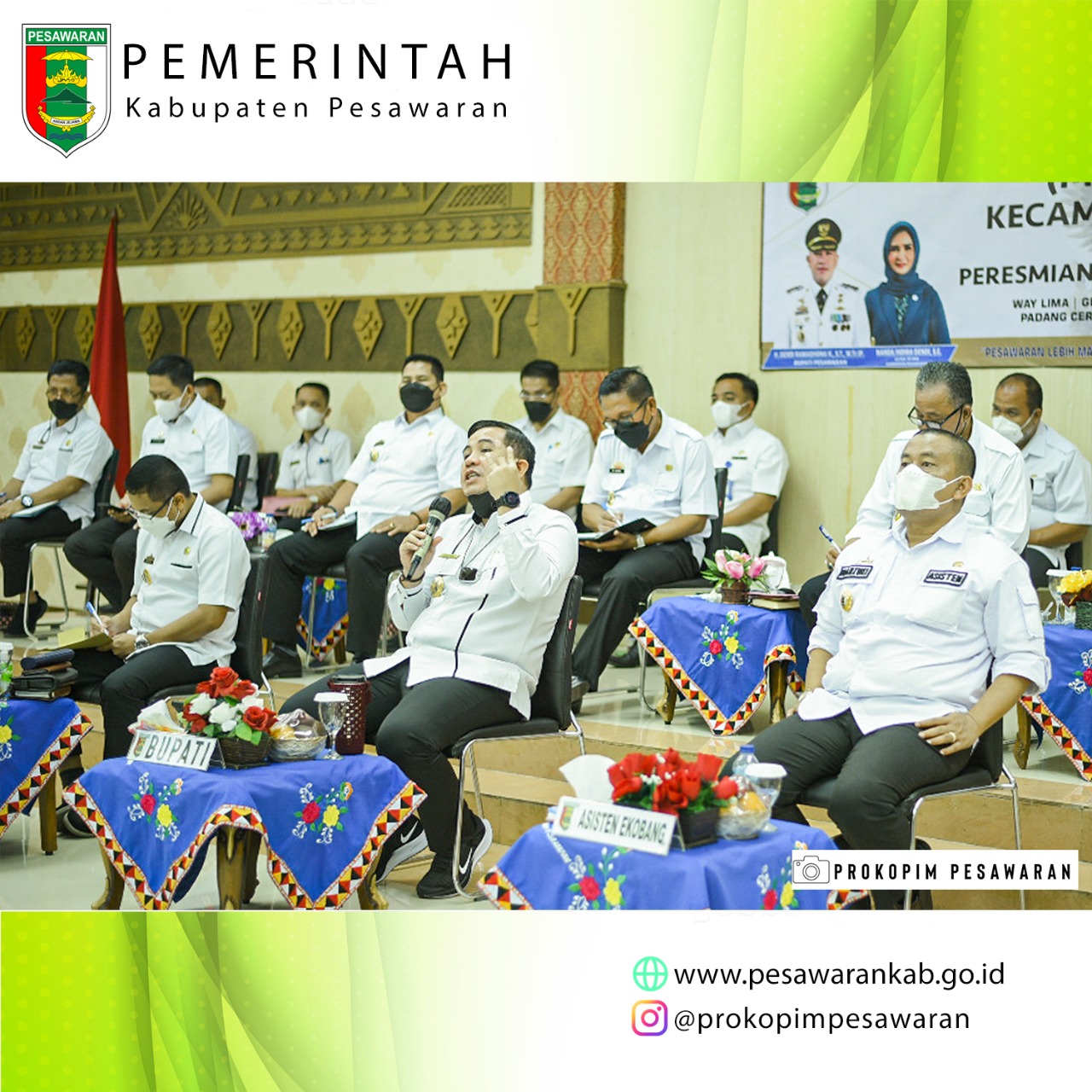 BUPATI PESAWARAN HADIRI MUSYAWARAH PERENCANAAN PEMBANGUNAN KECAMATAN TAHUN 2022 DALAM RANGKA PENYUSUNAN RKPD KABUPATEN PESAWARAN TAHUN 2023