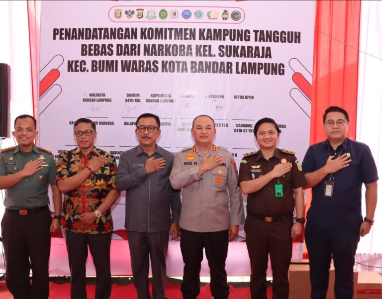 Kapolresta Bandar Lampung Resmikan Kampung Tangguh Anti Narkoba