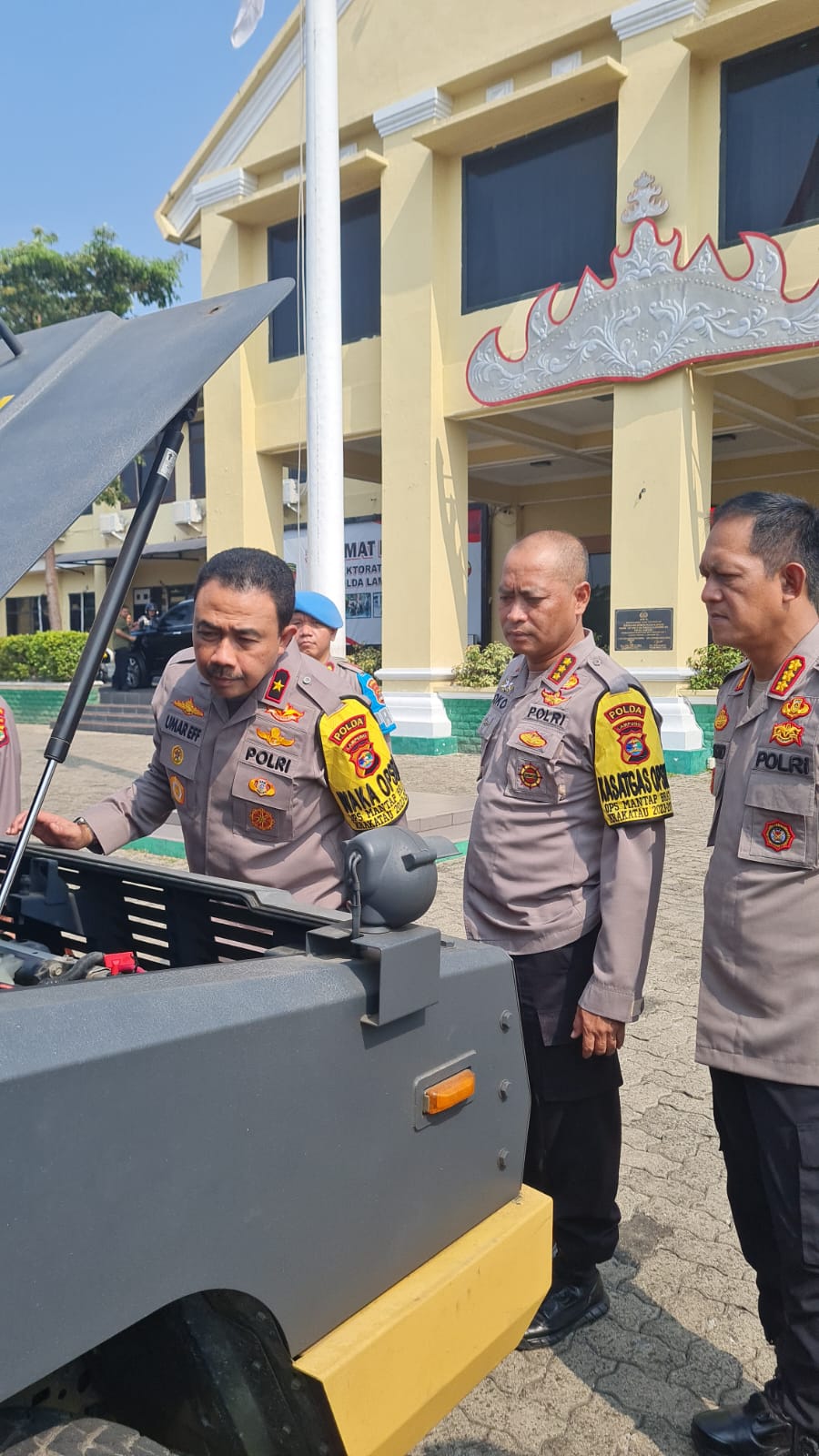 Wakapolda Lampung Cek Kendaraan Taktis, Ini Pesannya