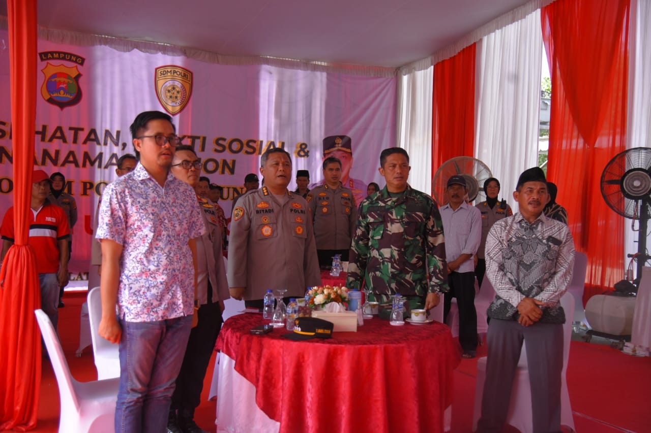 Rakorbin SDM Polri dan PNS 2023, Biro SDM Polda Lampung Bagikan 1.000 Paket Sembako, Bakti Kesehatan dan Tanam Pohon