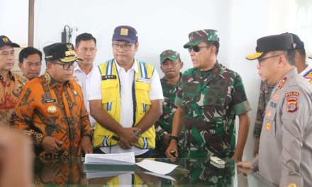 Danrem 043/Gatam Bersama Pj. Gubernur Lampung, Cek Perkembangan Pembangunan Bendungan Margatiga Lampung Timur