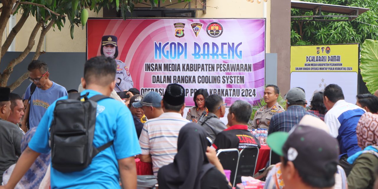 NGOPI BARENG KAPOLRES PESAWARAN DENGAN INSAN MEDIA DALAM MEMELIHARA  KONDUSIFITAS PILKADA 2024