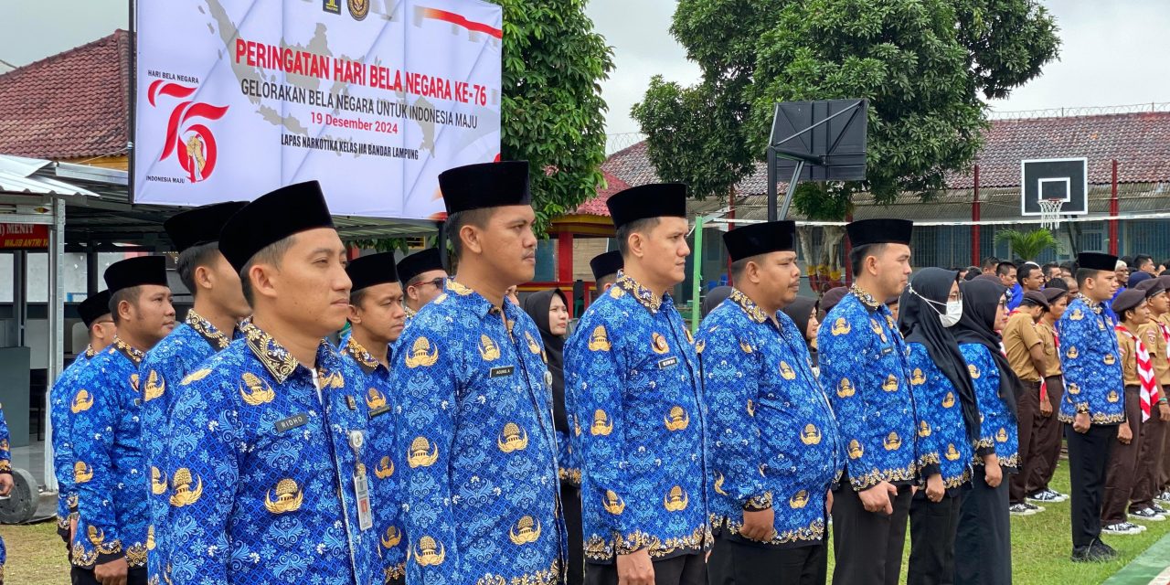 Lapas Narkotik Kelas IIA Bandar Lampung Gelar Upacara Peringatan Hari Bela Negara Ke-76