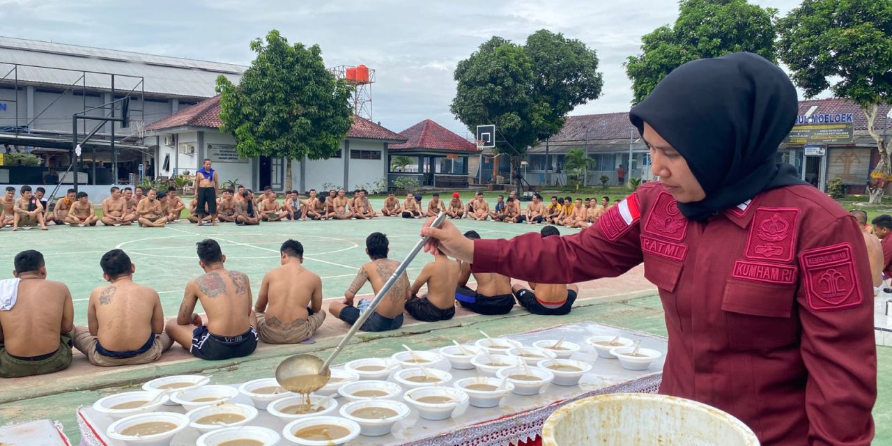 Ratusan Warga Binaan Lapas Narkotika Bandar Lampung Antusias Ikuti Senam dan Sarapan Pagi Bersama