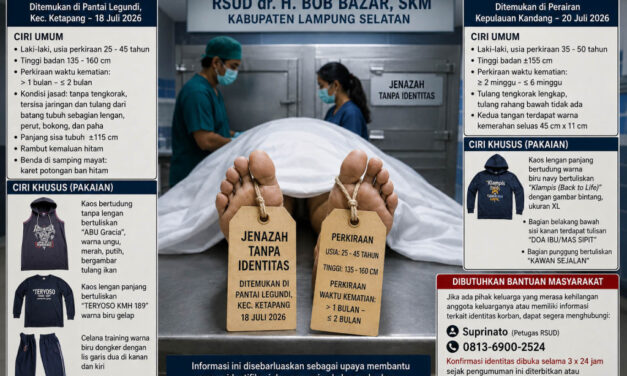 RSUD dr. H. Bob Bazar Umumkan Dua Jenazah Tanpa Identitas, Masyarakat Diminta Bantu Proses Identifikasi Korban