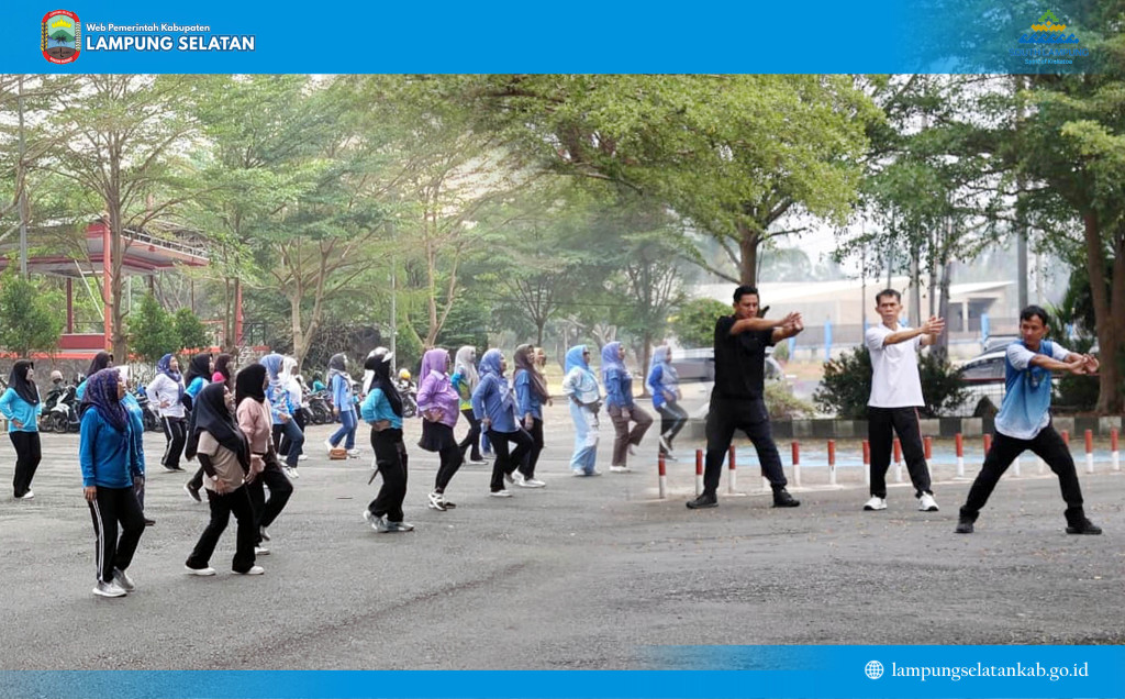 Senam Bersama di GOR Way Handak, Pemkab Lampung Selatan Bangun ASN Sehat, Solid, dan Siap Berikan Pelayanan Terbaik