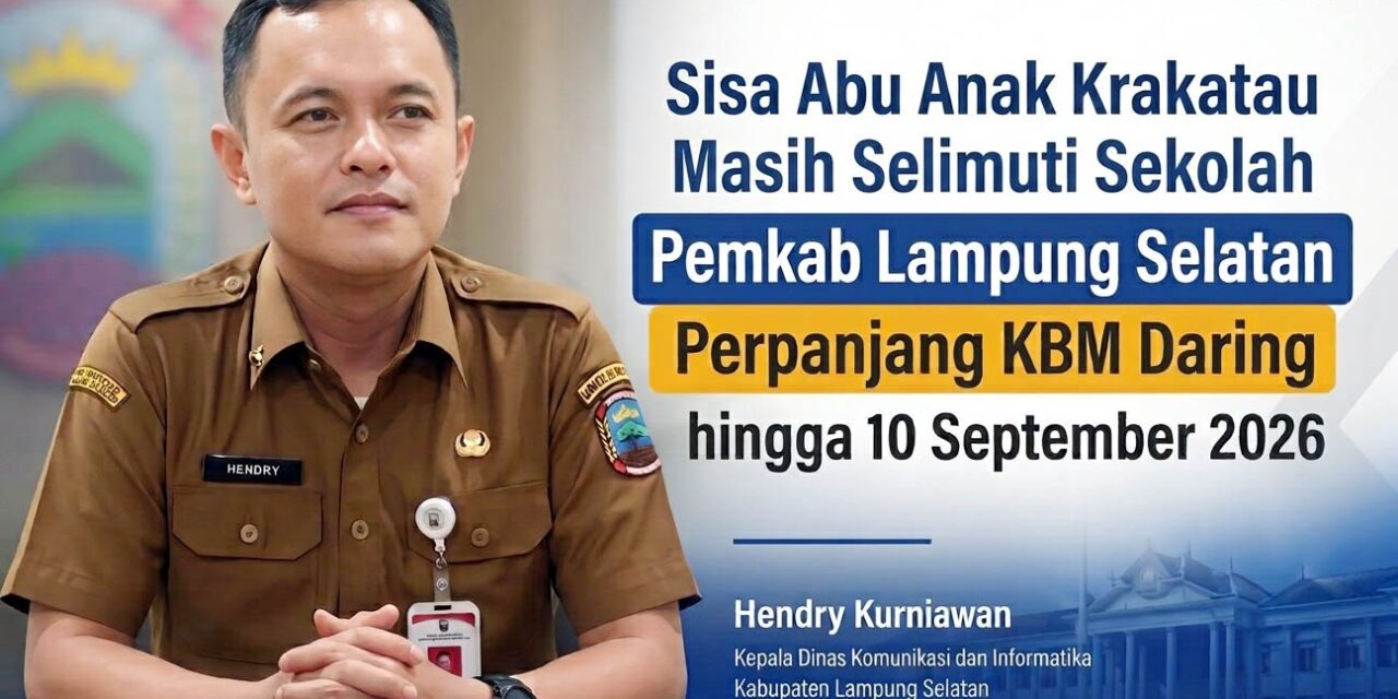 Sisa Abu Anak Krakatau Masih Selimuti Sekolah, KBM Daring Lampung Selatan Diperpanjang hingga 10 September