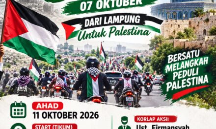 Peringati 3 Tahun Taufan Al-Aqsha, Salam Palestina Ajak Warga Lampung Ikuti Konvoi Akbar