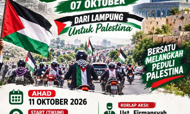 Peringati 3 Tahun Taufan Al-Aqsha, Salam Palestina Ajak Warga Lampung Ikuti Konvoi Akbar