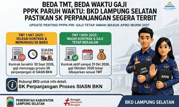 Beda TMT, Beda Waktu Gaji PPPK Paruh Waktu, BKD Lampung Selatan Pastikan SK Perpanjangan Segera Terbit